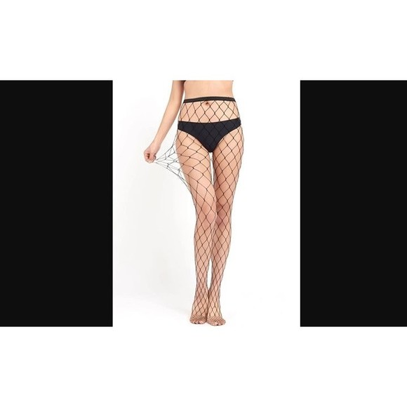 Fishnet stockings: punk grunge goth wide grid style NEW in package - Picture 3 of 3
